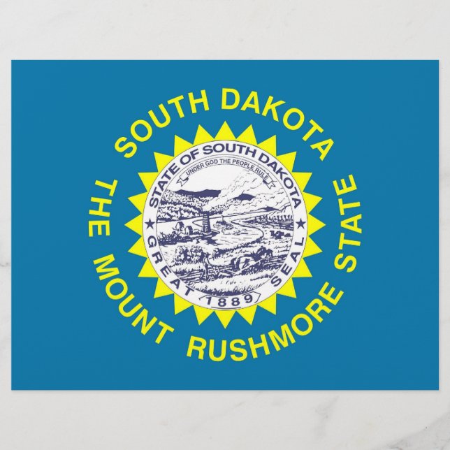 Letterhead med Flagga av South Dakota, Förenta sta (Framsida)