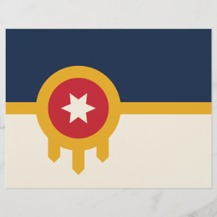Letterhead med Flagga av Tulsa, Oklahoma Brevhuvud