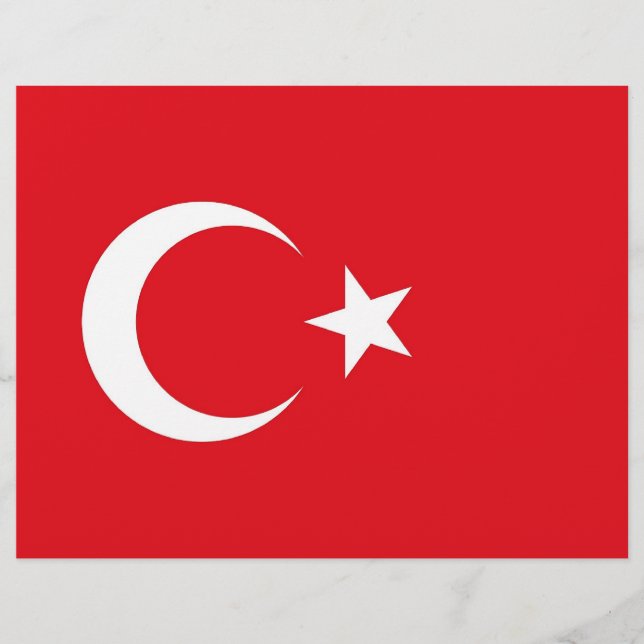 Letterhead med Flagga av Turkiet (Framsida)