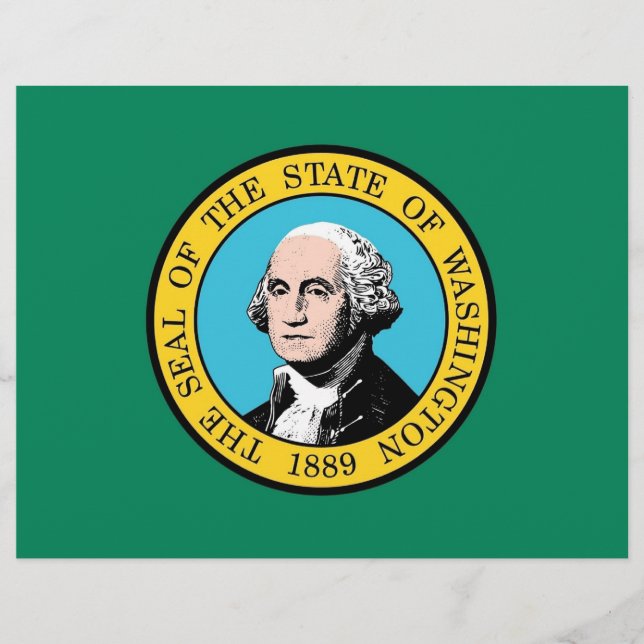 Letterhead med Flagga av Washington, USA (Framsida)