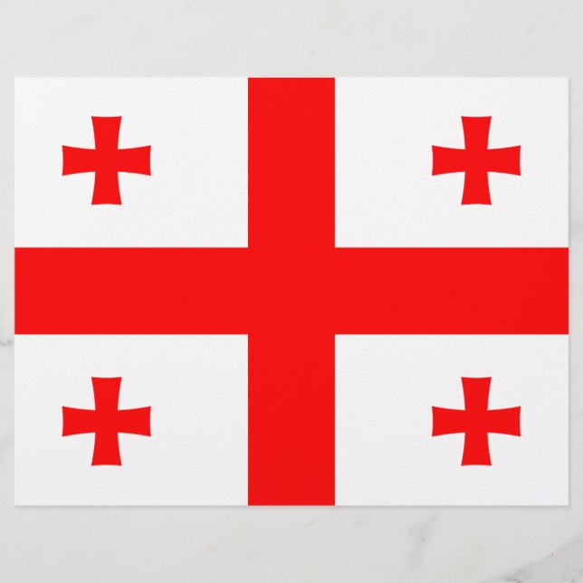 Letterhead med Flagga från Georgien Brevhuvud (Framsida)