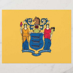 Letterhead med Flagga i New jersey, USA