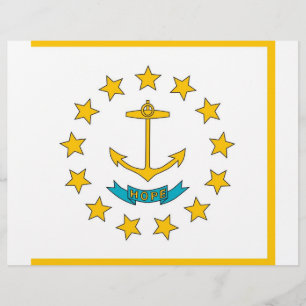 Letterhead med Flagga i Rhode island, USA