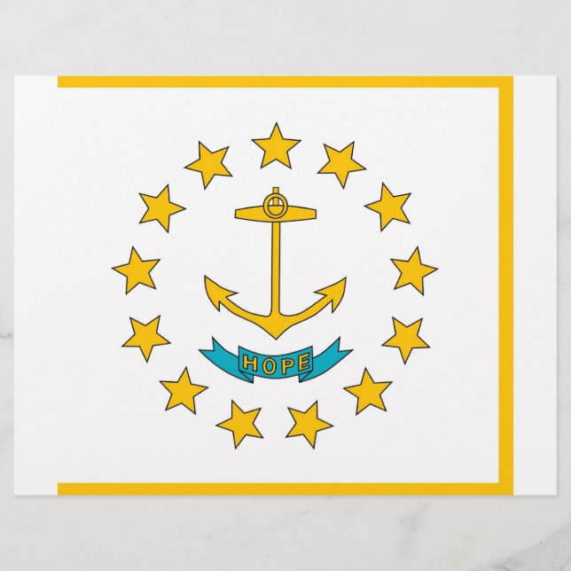 Letterhead med Flagga i Rhode island, USA (Framsida)