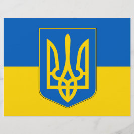 Letterhead med Flagga i Ukraina