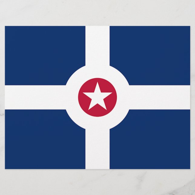 Letterhead med Flagga Indianapolis, Förenta stater (Framsida)