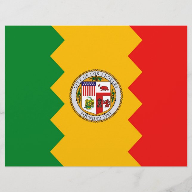 Letterhead med Flagga Los Angeles, Kalifornien (Framsida)
