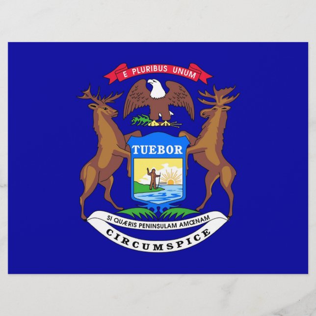 Letterhead med Flagga Michigan, USA (Framsida)