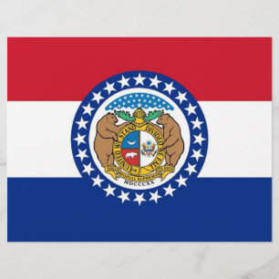 Letterhead med Flagga Missouri, Förenta staterna