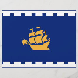 Letterhead med Flagga of Quebec City, Kanada Brevhuvud