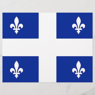 Letterhead med Flagga of Quebec, Kanada Brevhuvud