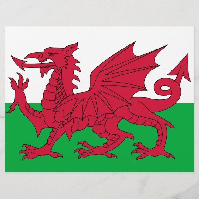 Letterhead med Flagga of Wales (Framsida)