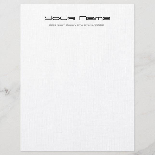 Letterhead Stationär linne Papper/ vit Brevhuvud (Framsida)