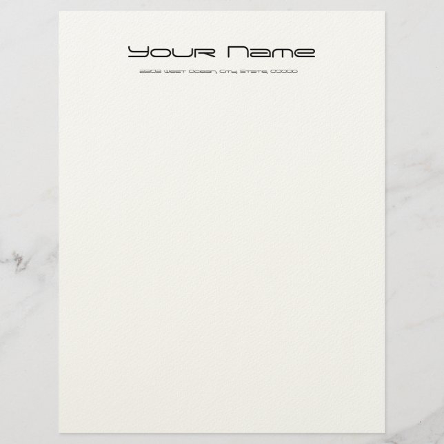 Letterhead Stationery Felt Papper/ Cream Färg Brevhuvud (Framsida)
