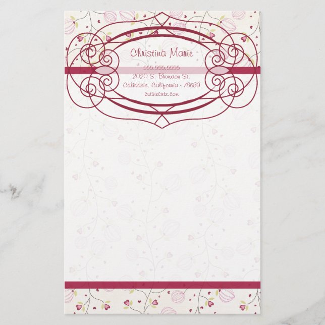 Letterhead Stationery Kärlek Bandit Brevpapper (Framsida)