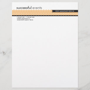 LETTERHEAD-trendiget, djärv chevron rand orange Brevhuvud