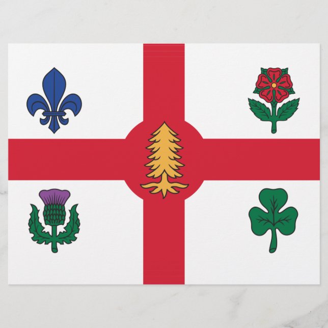 Letterhead with Flag of Montreal, Canada Brevhuvud (Framsida)