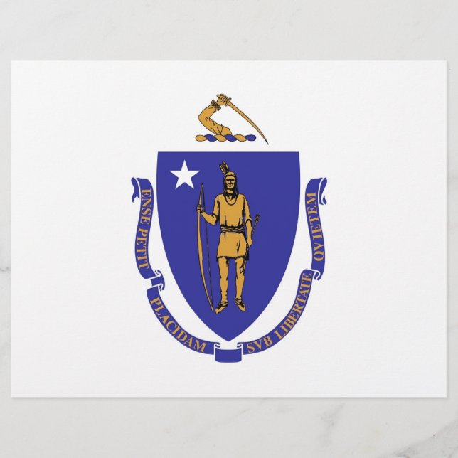 Letterhead with Flagga of Massachusetts, USA (Framsida)