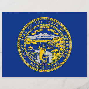 Letterhead with Flagga of Nebraska, USA