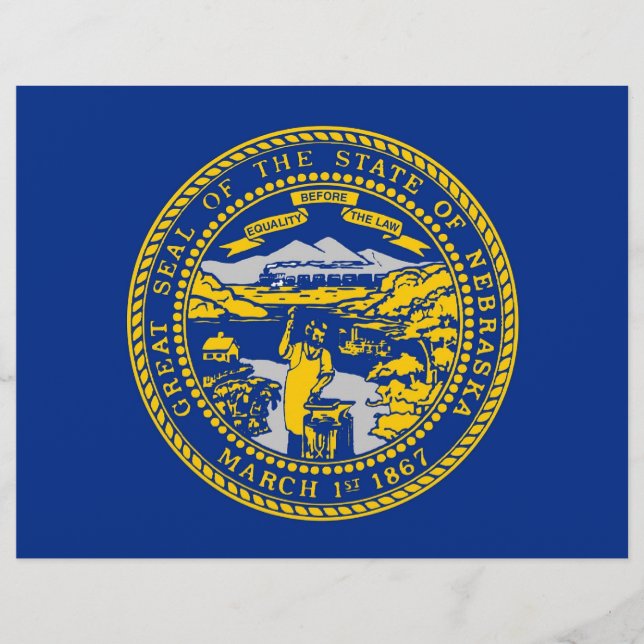 Letterhead with Flagga of Nebraska, USA (Framsida)