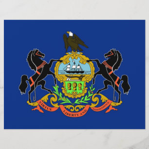 Letterhead with Flagga of Pennsylvania, USA