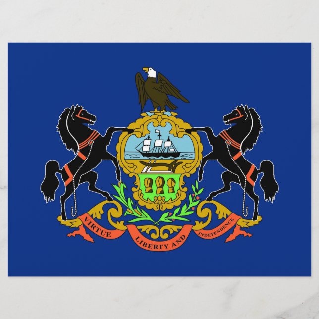 Letterhead with Flagga of Pennsylvania, USA (Framsida)