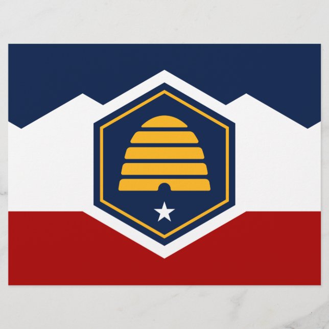 Letterhead with Flagga of Utah State, USA Brevhuvud (Framsida)