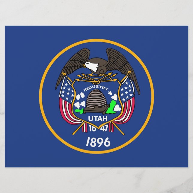 Letterhead with Flagga of Utah, USA (Framsida)