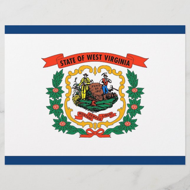 Letterhead with Flagga of Väster Virginia, USA (Framsida)