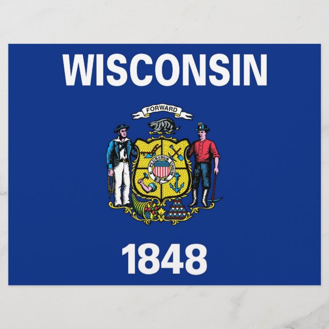 Letterhead with Flagga of Wisconsin, USA (Framsida)