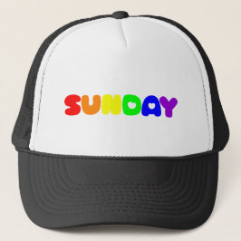 Lettering Design ‘Sunday’ in Rainbow Colors Keps