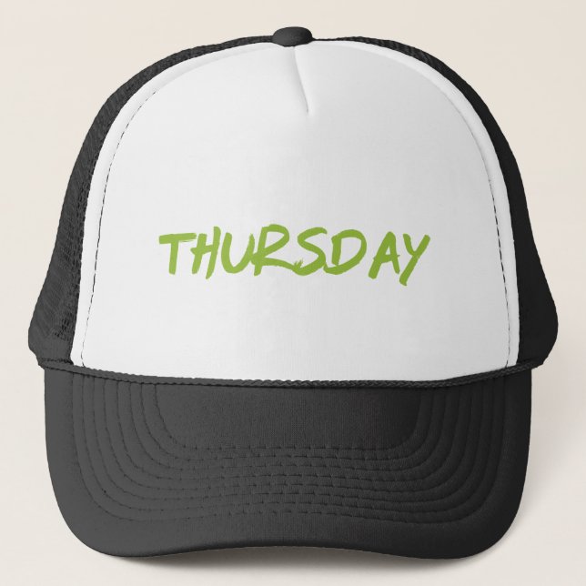 Lettering Design ‘Thursday’ in Green Keps (Framsida)