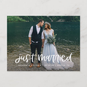 Lettering efter Ny gifta Elopement-vykort Meddelande Vykort