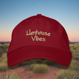 Lettering Henhouse Vibes in light Yellow Broderad Keps