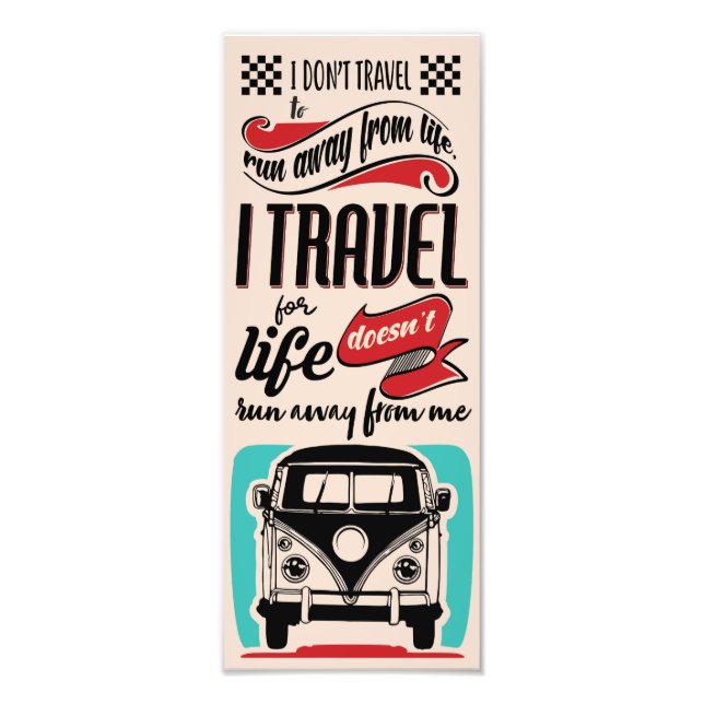 Lettering Kombi Travel Fototryck (Framsidan)