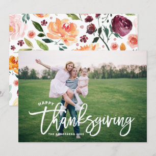 Lettering överlay Happy thanksgiving Photo Julkort