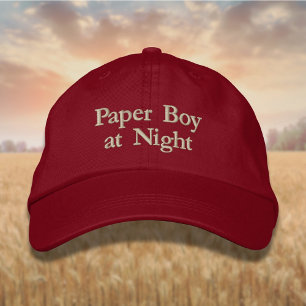 Lettering Papper Boy på natten Broderad Keps