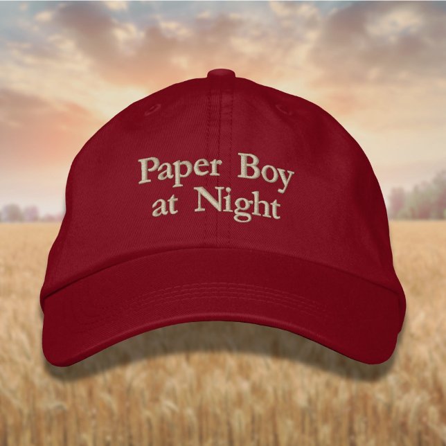Lettering Papper Boy på natten Broderad Keps (Skapare uppladdad)