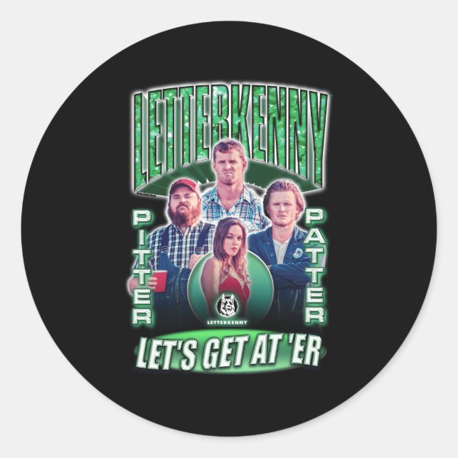 Letterkenny Pitter Patter Collage Runt Klistermärke (Framsida)