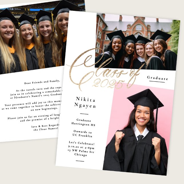 Letterklass 2025 | 3 Foto Student Party Meddelande (Skapare uppladdad)