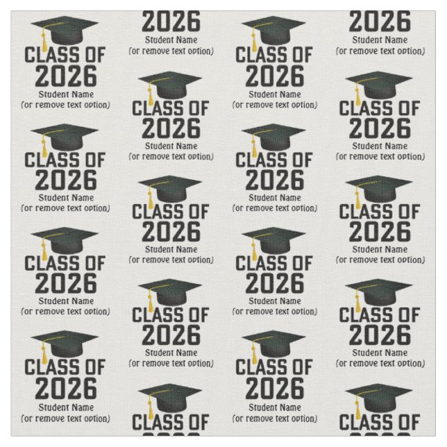 Letterman Class av 2026 Examen Tyg (Närbild)