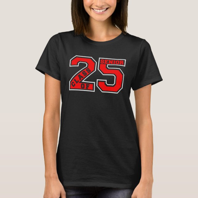 LETTERMAN CLASS OF 2025 SENIOR SWAG  RED  SENIOR C T SHIRT (Framsida)