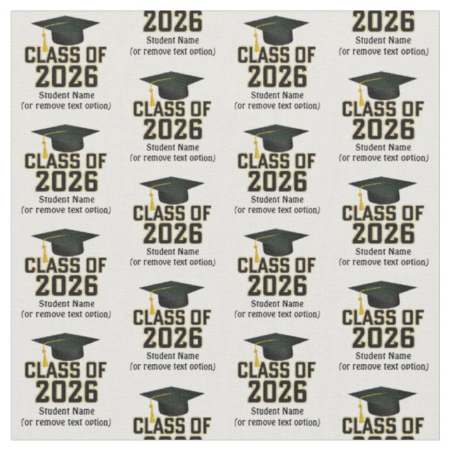 Letterman Class of 2026 Examen Tyg (Närbild)