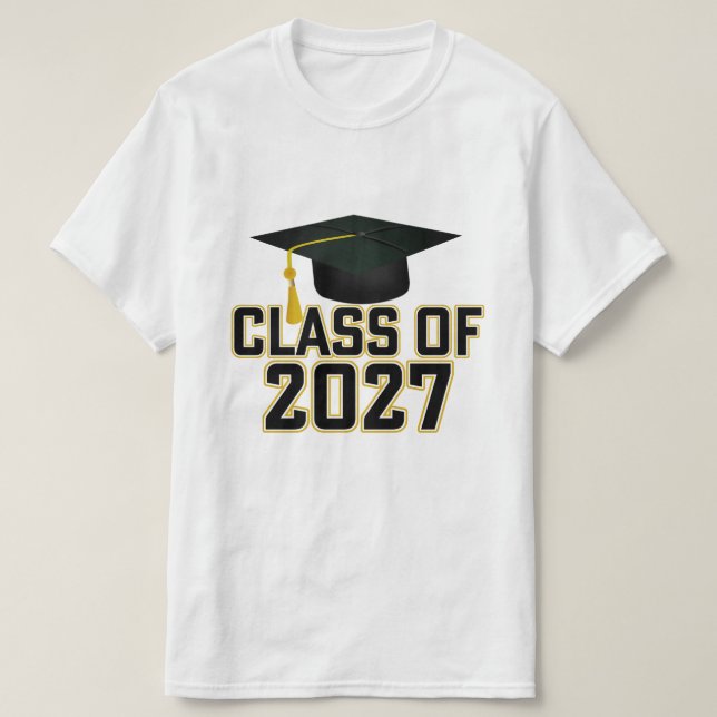 Letterman Class of 2027 Graduation T Shirt (Design framsida)