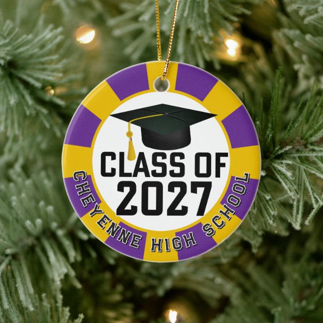 Letterman Class of 2027 Photo Graduation Julgransprydnad Keramik (Träd)