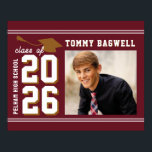 LETTERMAN GRAD school colors MAROON  Poster<br><div class="desc">Celebrate your Graduate's School colors with this customizable Graduation Sign!  Customize photos and all information.  Be sure to complete your party with coordinating party decor!  yard Signs,  Year by Year poster,  plates,  napkins,  & balloons!</div>