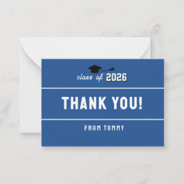 Letterman Graduation School Colors Blue Anteckningskort