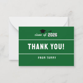 Letterman Graduation School Colors Green Anteckningskort