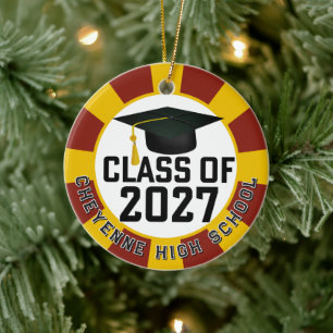 Letterman Klass 2027 Fotoexamen Julgransprydnad Keramik