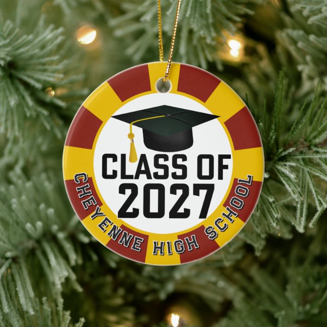 Letterman Klass 2027 Fotoexamen Julgransprydnad Keramik (Träd)
